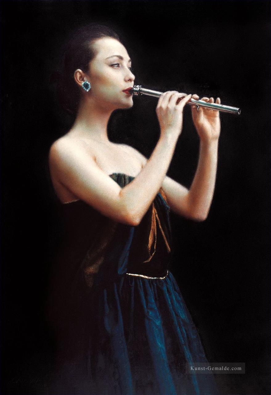 Nacht Flute Chinese Chen Yifei Ölgemälde